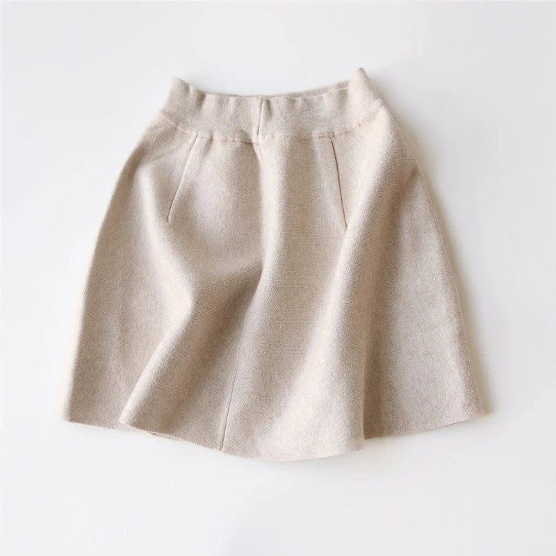 Женская мини юбка J1607 однотонная свитер А силуэта с двойными карманами|skirt