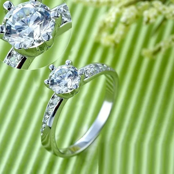 Женские кольца с камнями Almei свадебные серебряного цвета ювелирные изделия для