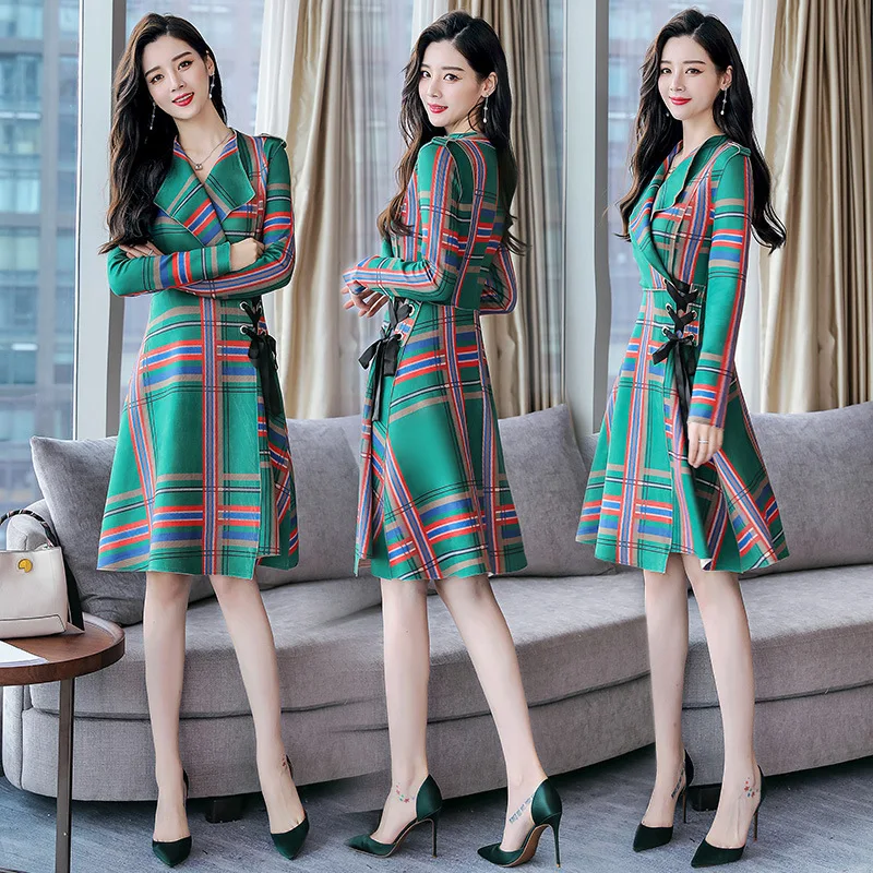 New women's spring trend splicing temperament plaid long section spring and autumn long-sleeved fashion deer velvet dress JQ596
New women's spring trend splicing temperament plaid long section spring and autumn long-sleeved fashion deer velvet dress JQ596