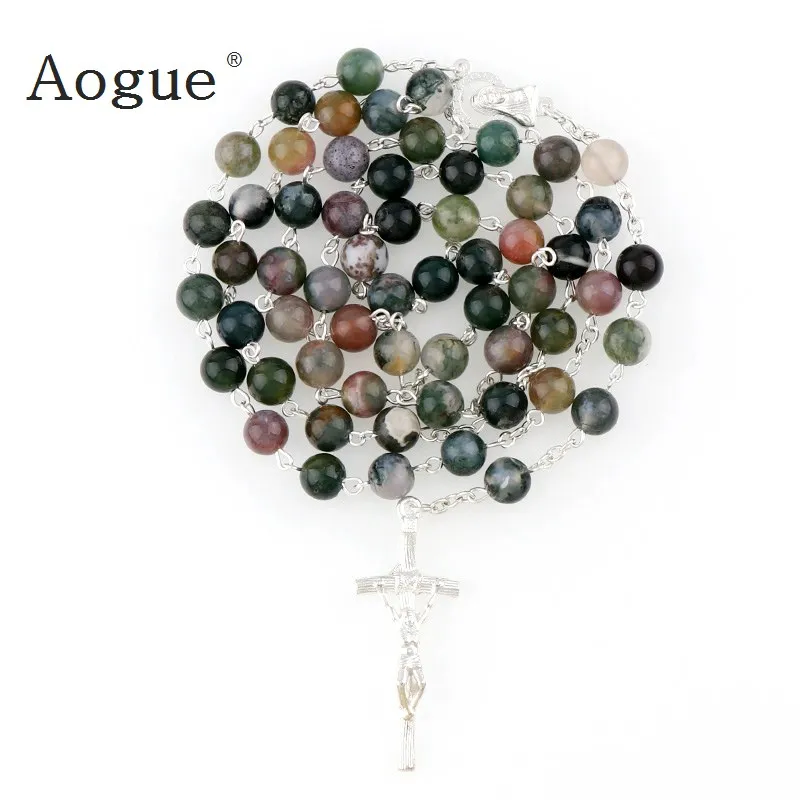 8mm Religious Catholic Gem-inside Natural Stone Round Prayer Beads Bless Rosary Necklace Silver Cross
8mm Religious Catholic Gem-inside Natural Stone Round Prayer Beads Bless Rosary Necklace Silver Cross