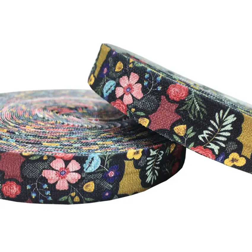 10y 15mm Flowers Printed Fold Over Elastic DIY Head Wear FOE Ribbon for Girls Bracelet Sewing Decoration Accessoise
10y 15mm Flowers Printed Fold Over Elastic DIY Head Wear FOE Ribbon for Girls Bracelet Sewing Decoration Accessoise