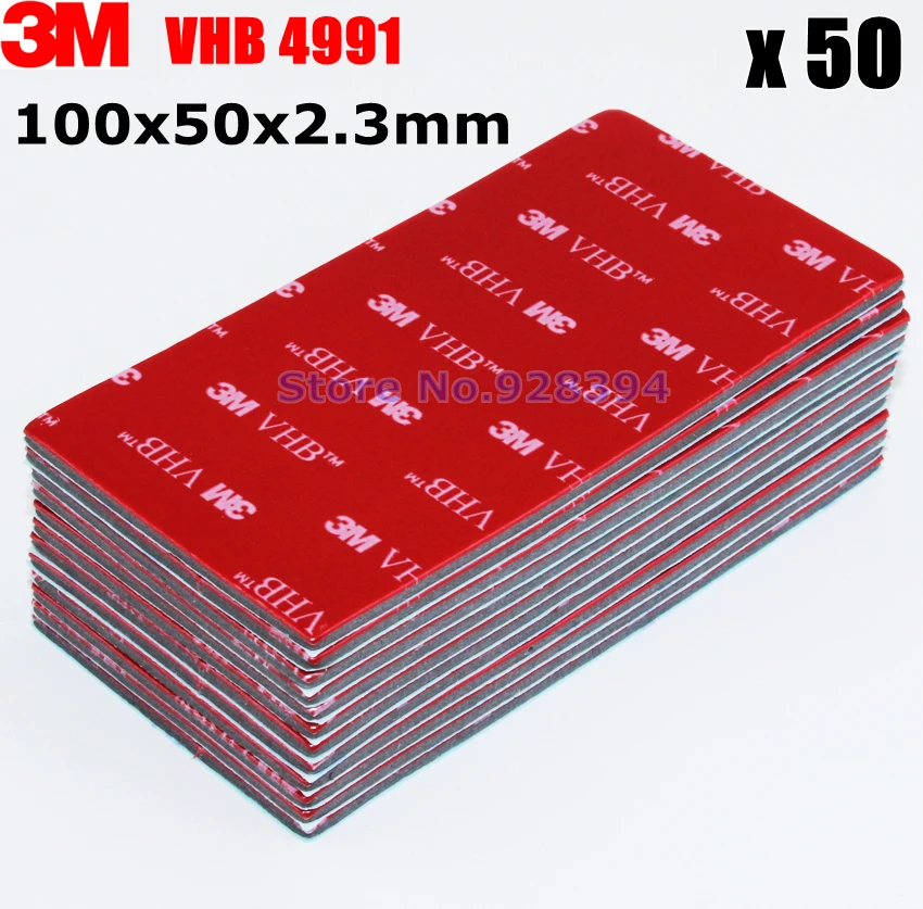 Двусторонняя клейкая лента 3M VHB 4991, из акриловой пены, монтажная лента, серая, 100 мм x 50 мм x 2,3 мм, 50 шт.
Двусторонняя клейкая лента 3M VHB 4991, из акриловой пены, монтажная лента, серая, 100 мм x 50 мм x 2,3 мм, 50 шт.