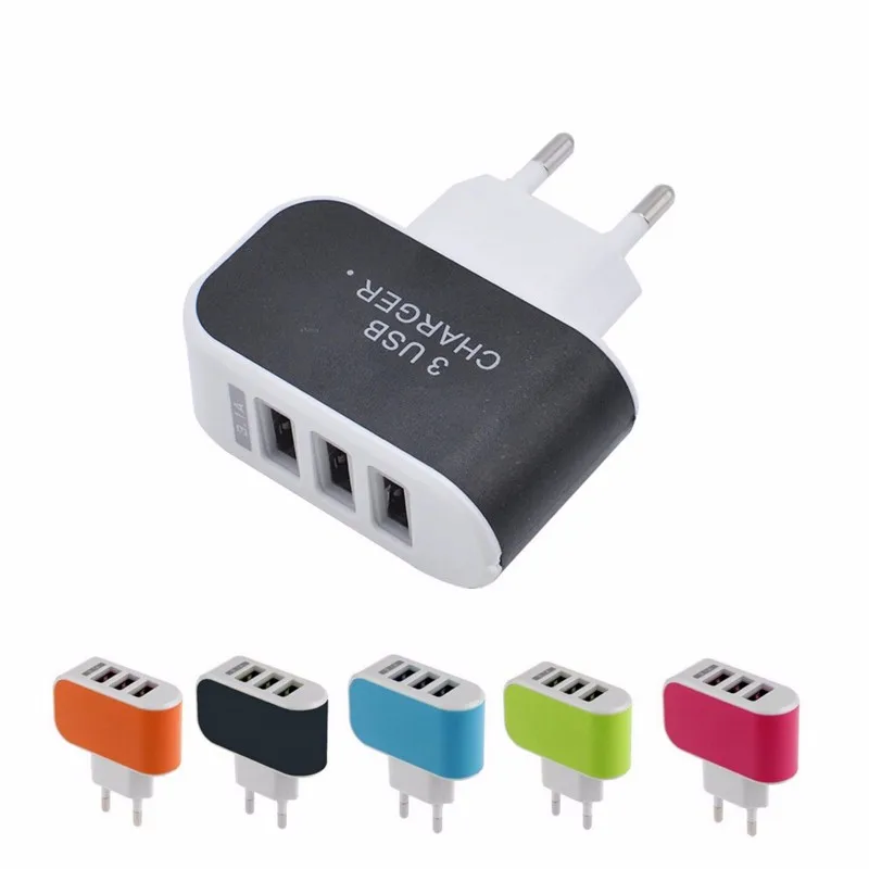 5 V 3.1A 3 порта USB зарядное устройство для телефона AC/универсальная вилка EU Быстрая