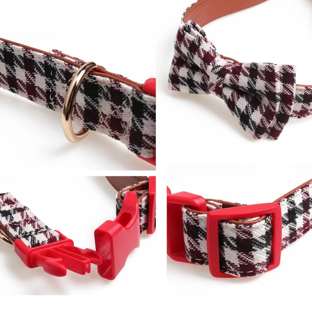 Plaid Dog Collars Fabric and PU Soft Adjustable Bowknot Collar for Small Medium Large Dogs Pet Products collare cane
Plaid Dog Collars Fabric and PU Soft Adjustable Bowknot Collar for Small Medium Large Dogs Pet Products collare cane