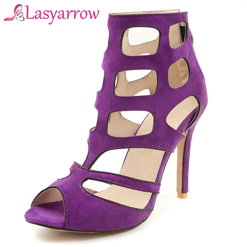 

Lasyarrow Women Summer Gladiator Sandals Women Shoes Sexy Peep Toe Women Cuts Outs Sandals Shoes Woman Ladies Sandals Zipper