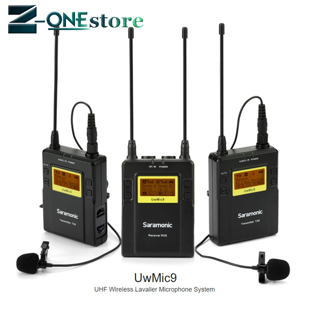 Saramonic UWMIC9 Broadcast UHF Camera Wireless Lavalier Microphone System Transmitters and Receivers for DSLR Camera &Camcorder
Saramonic UWMIC9 Broadcast UHF Camera Wireless Lavalier Microphone System Transmitters and Receivers for DSLR Camera &Camcorder