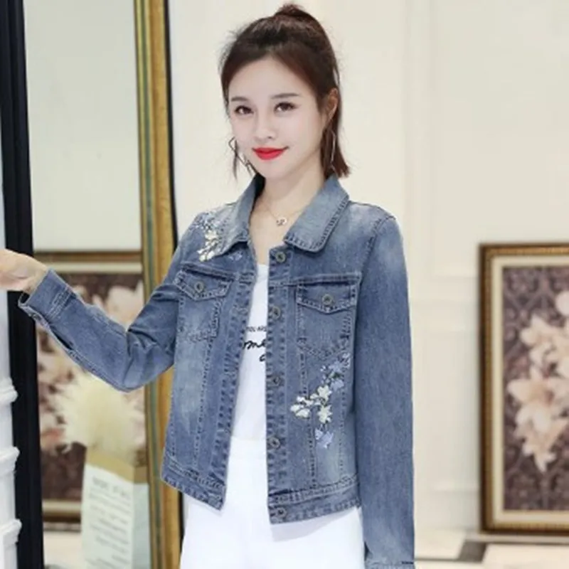 New Spring Autumn Women Coat Plus Size Casual Solid Back Embroidery Slim Short Style Jeans Jacket Coat For Women Denim Outerwear
New Spring Autumn Women Coat Plus Size Casual Solid Back Embroidery Slim Short Style Jeans Jacket Coat For Women Denim Outerwear