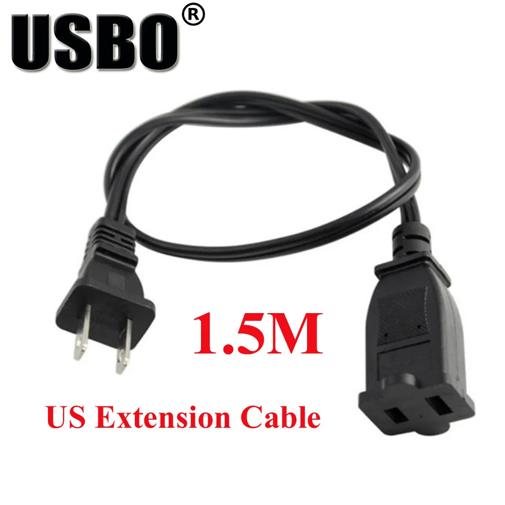 High quality Black 1.5M Copper CE certificed US 2pins extension cord American male and female docking electrical AC power cable
High quality Black 1.5M Copper CE certificed US 2pins extension cord American male and female docking electrical AC power cable