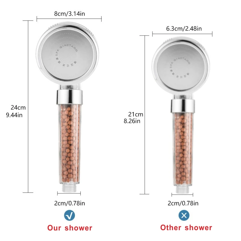 Healthy Negative ion Shower Bath Head Adjustable 3 Mode tomalin Stone Water Filter Water Saving High Pressure Shower Head
Healthy Negative ion Shower Bath Head Adjustable 3 Mode tomalin Stone Water Filter Water Saving High Pressure Shower Head