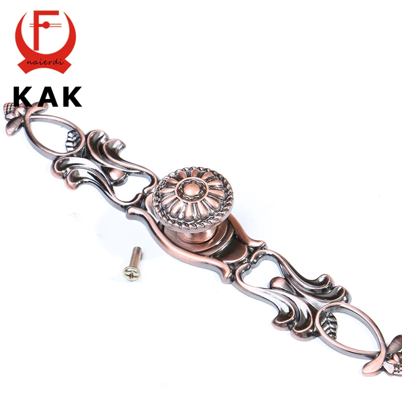 KAK 220 мм Ретро красные бронзовые кухонные ручки дверный шкаф из цинкового сплава