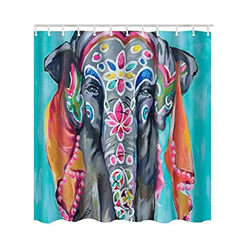 Zoo Series, Bath Curtain with 12 Plastic Hooks, Durable Waterproof Fabric, Coloured Elephant Print
Zoo Series, Bath Curtain with 12 Plastic Hooks, Durable Waterproof Fabric, Coloured Elephant Print