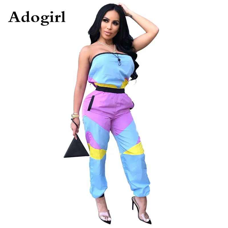 Color Block Patchwork Slash Neck Woman jumpsuit Sleeveless Strapless Long Pants Overalls Night Club Female Streetwear Outfits
Color Block Patchwork Slash Neck Woman jumpsuit Sleeveless Strapless Long Pants Overalls Night Club Female Streetwear Outfits