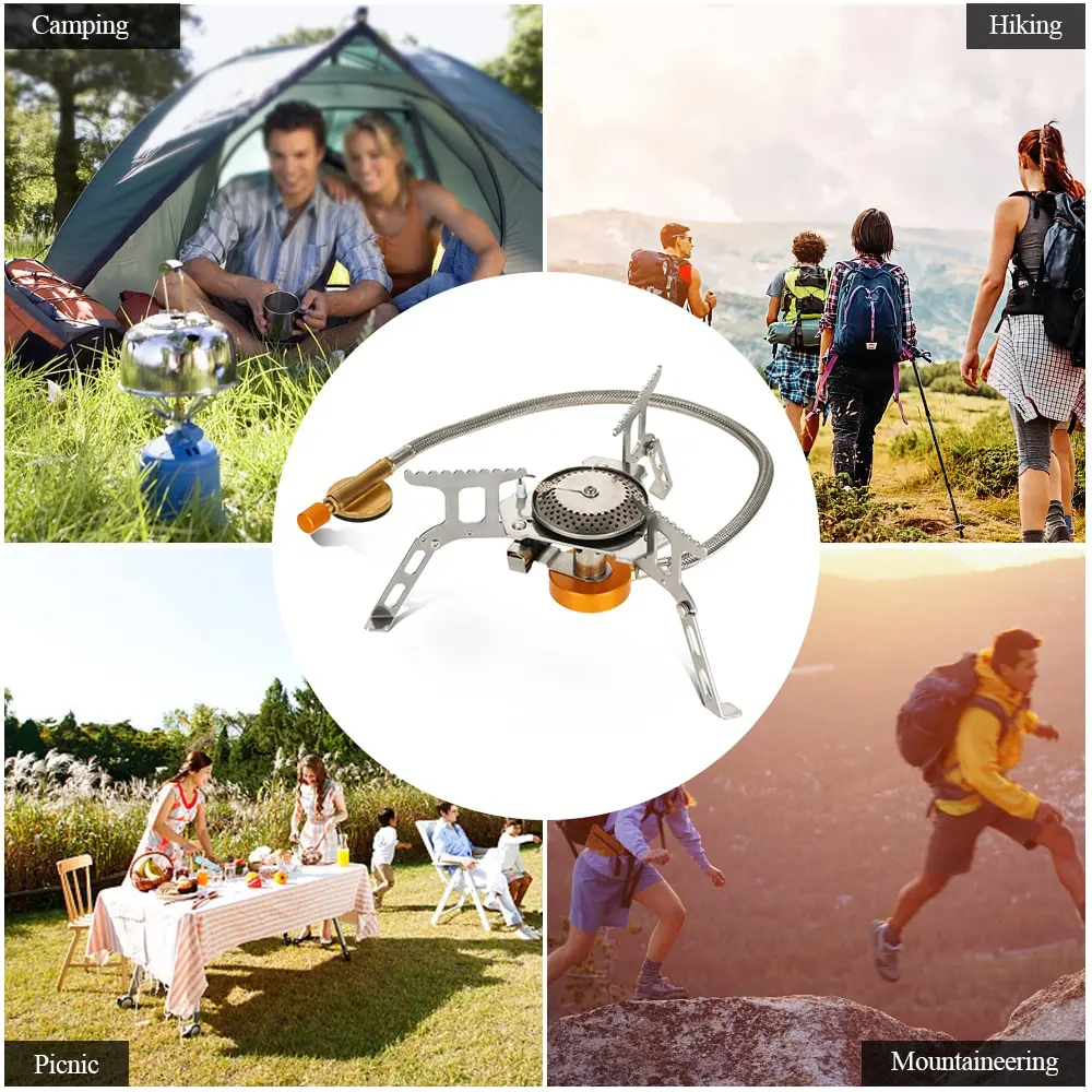 Outdoor Portable Mini Camping Gas Stove Stainless Steel Picnic Cooking Oven Stove with 9-Plate Windshield Windscreen Equipment
Outdoor Portable Mini Camping Gas Stove Stainless Steel Picnic Cooking Oven Stove with 9-Plate Windshield Windscreen Equipment