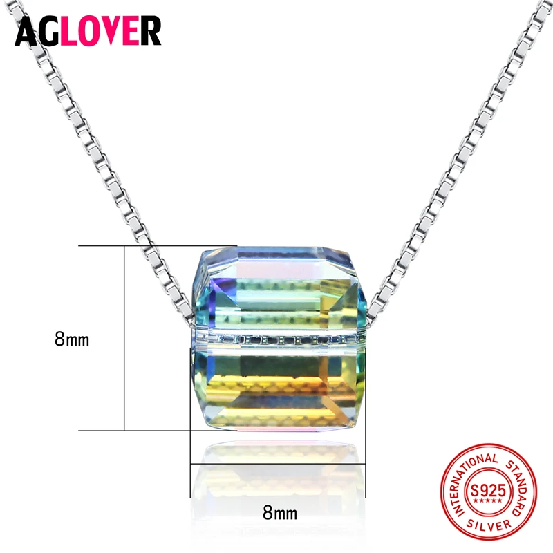 Exquisite Colorful Crystal Zircon Box Chain Single Zircon 925 Pure Silver Necklace Female Fashion Accessories Silver Jewelry
Exquisite Colorful Crystal Zircon Box Chain Single Zircon 925 Pure Silver Necklace Female Fashion Accessories Silver Jewelry