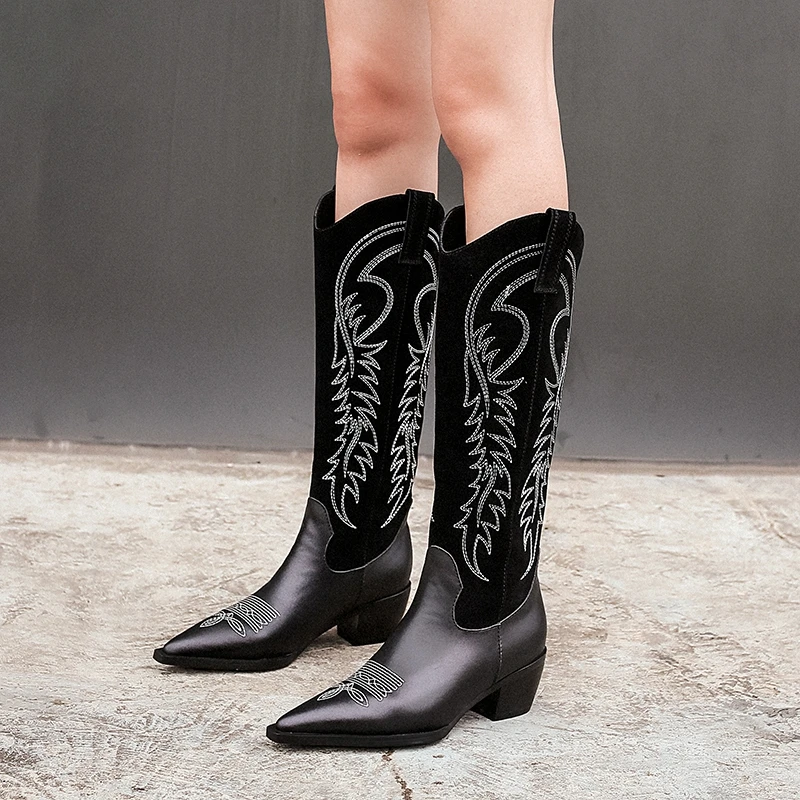 Western Cowboy Boots for Women Pointy Toe Cowgirl Boots Square Heels Knee High Boots Retro Women Shoes 2019 New womens boots
Western Cowboy Boots for Women Pointy Toe Cowgirl Boots Square Heels Knee High Boots Retro Women Shoes 2019 New womens boots