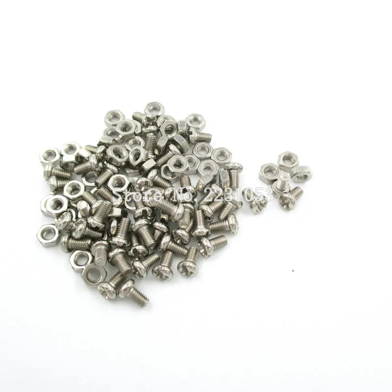 100PCS M3 Stainless Steel Cross Recessed Pan Head Screws With Nut Phillips Screws Set M3*5mm 50 Sets
100PCS M3 Stainless Steel Cross Recessed Pan Head Screws With Nut Phillips Screws Set M3*5mm 50 Sets