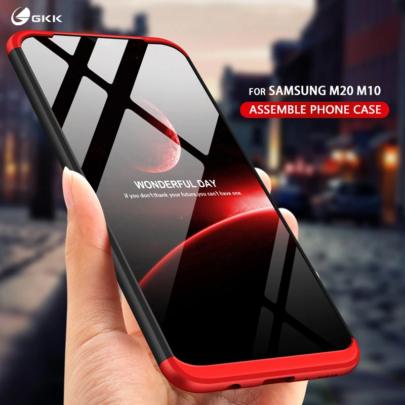 GKK Оригинальный чехол для Samsung Galaxy M20 M10 360 полноразмерный 3 в 1 жесткий матовый из