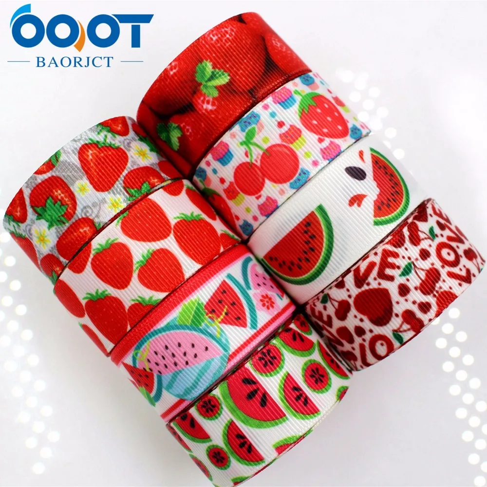 OOOT BAORJCT 175051 22 мм 10 ярдов фрукты ленты Термальность с печатным рисунком grosgrain