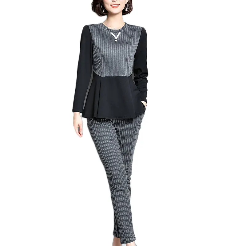 new autumn women suit big yards loose long sleeve blouse top stripe slim pants two-piece clothing set design wear vestido L-5XL
new autumn women suit big yards loose long sleeve blouse top stripe slim pants two-piece clothing set design wear vestido L-5XL