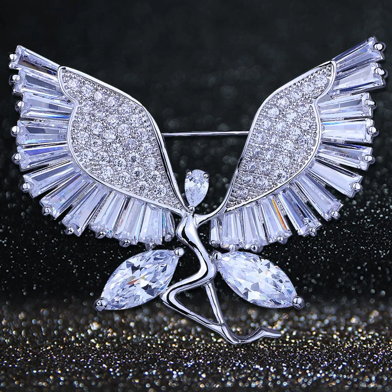 FARLENA Jewelry Silver Plated Butterfly Fairy shaped Brooch Inlay with Cubic Zirconia Fashion CZ Brooches for Women
FARLENA Jewelry Silver Plated Butterfly Fairy shaped Brooch Inlay with Cubic Zirconia Fashion CZ Brooches for Women