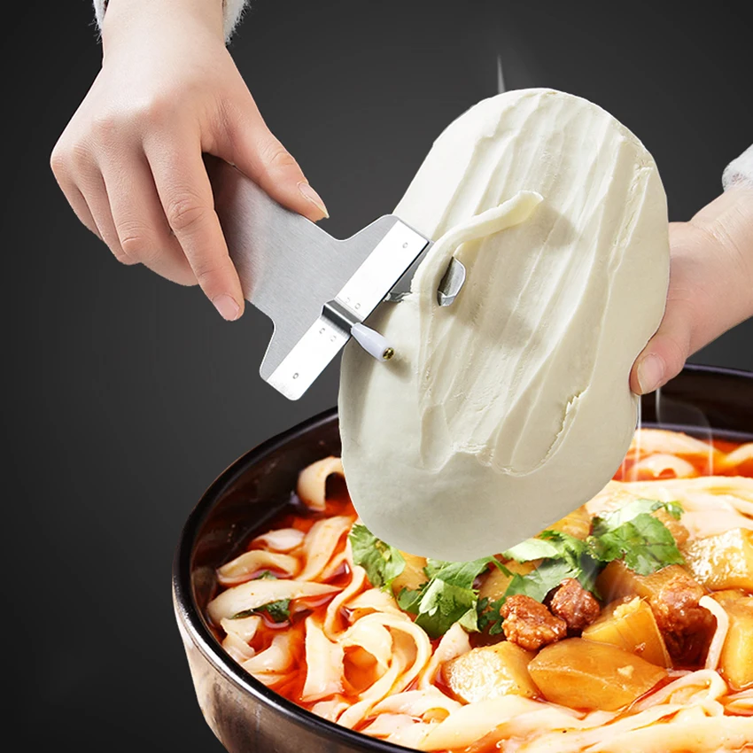 Stainless Steel Noodles Slitting Knife Handle Kitchen Gadgets Spaetzle Maker Wide Mouth Sliced Noodles Maker Special Noodle Tool
Stainless Steel Noodles Slitting Knife Handle Kitchen Gadgets Spaetzle Maker Wide Mouth Sliced Noodles Maker Special Noodle Tool