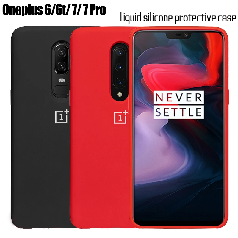 Официальный защитный чехол Oneplus 7 7T Pro из жидкого силикона и ТПУ силиконовый для 6