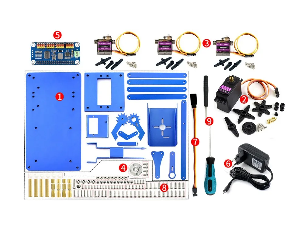 4-DOF Metal Robot Arm Kit for Raspberry Pi Zero/Zero W/Zero WH/2B/3B/3B+ Bluetooth / WiFi Remote Control
4-DOF Metal Robot Arm Kit for Raspberry Pi Zero/Zero W/Zero WH/2B/3B/3B+ Bluetooth / WiFi Remote Control