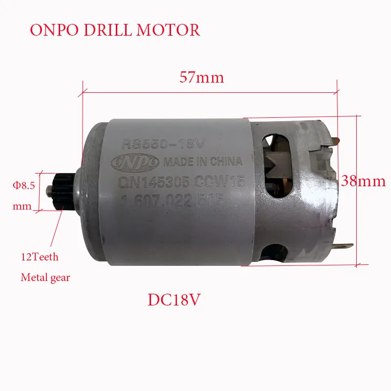 ONPO,RS550-18V,12 зубьев, двигатель постоянного тока, может использоваться для отвертки электрической дрели Cordlees
ONPO,RS550-18V,12 зубьев, двигатель постоянного тока, может использоваться для отвертки электрической дрели Cordlees