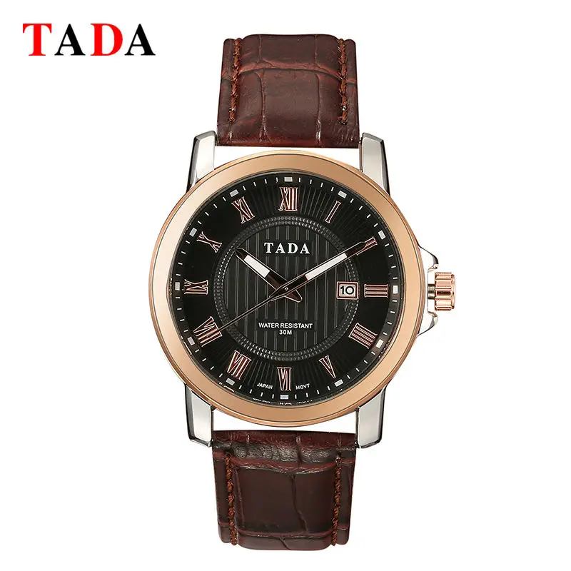 

Top brand Luxury Imported Quartz Watch men Casual Dress Business Date Genuine Leather Analog Watch Mens Waterproof Relogio gift