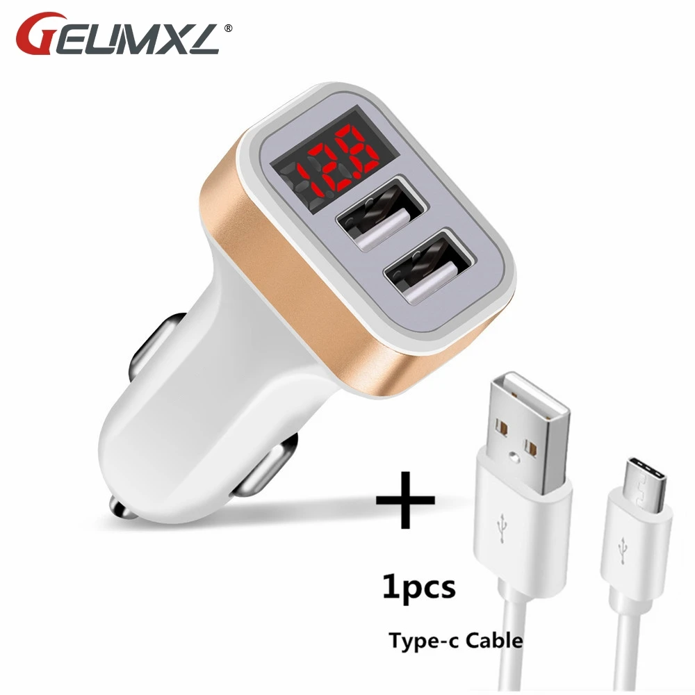 Car Charger Digital Display Dual Port USB Adapter 2.1A Car-Charger Double Type C USB For Samsung Mobile Phone Fast Charging
Car Charger Digital Display Dual Port USB Adapter 2.1A Car-Charger Double Type C USB For Samsung Mobile Phone Fast Charging