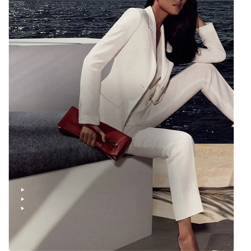 White Women Ladies Custom Made Business Office Tuxedos Work Wear Suits Bespoke Women Pant Suits Jacket+Pants
White Women Ladies Custom Made Business Office Tuxedos Work Wear Suits Bespoke Women Pant Suits Jacket+Pants