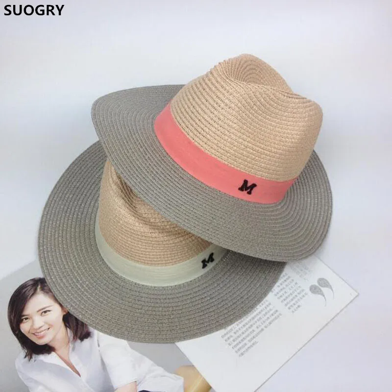 SUOGRY Hot Sale Summer Sun Hats For Women M letter Wide Brim ladies Straw Cap Beach Vacation Girls Panama Hat3
SUOGRY Hot Sale Summer Sun Hats For Women M letter Wide Brim ladies Straw Cap Beach Vacation Girls Panama Hat3