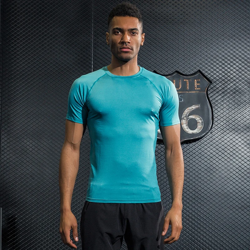 Men's Running Shirt T-shirt Quick-drying Slim Sports Fitness Gym T Muscle 2019 | Спорт и развлечения