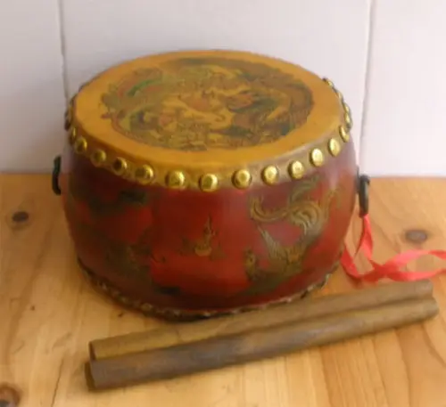10 6 "Винтажный китайский дракон Стиль палисандр Кожа барабан Перкуссия (низкий