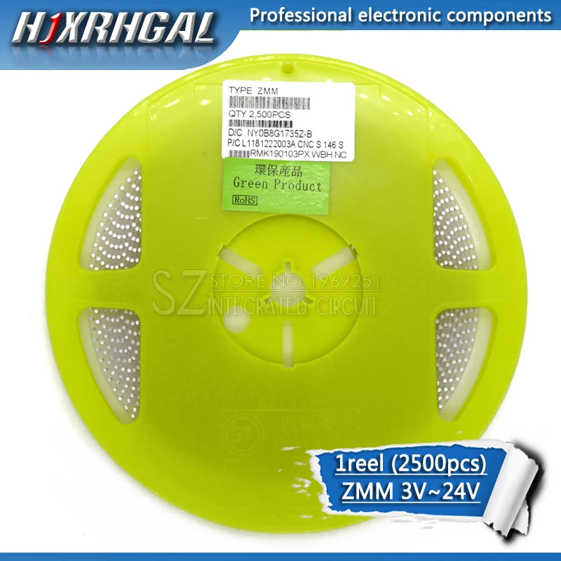 2500PCS 1/2W Zener diode ZMM 8V2 10V 12 15V 16V 18V 3V 3V3 3V9 4V7 5V1 7V5 20V 24V new and original HJXRHGAL
2500PCS 1/2W Zener diode ZMM 8V2 10V 12 15V 16V 18V 3V 3V3 3V9 4V7 5V1 7V5 20V 24V new and original HJXRHGAL