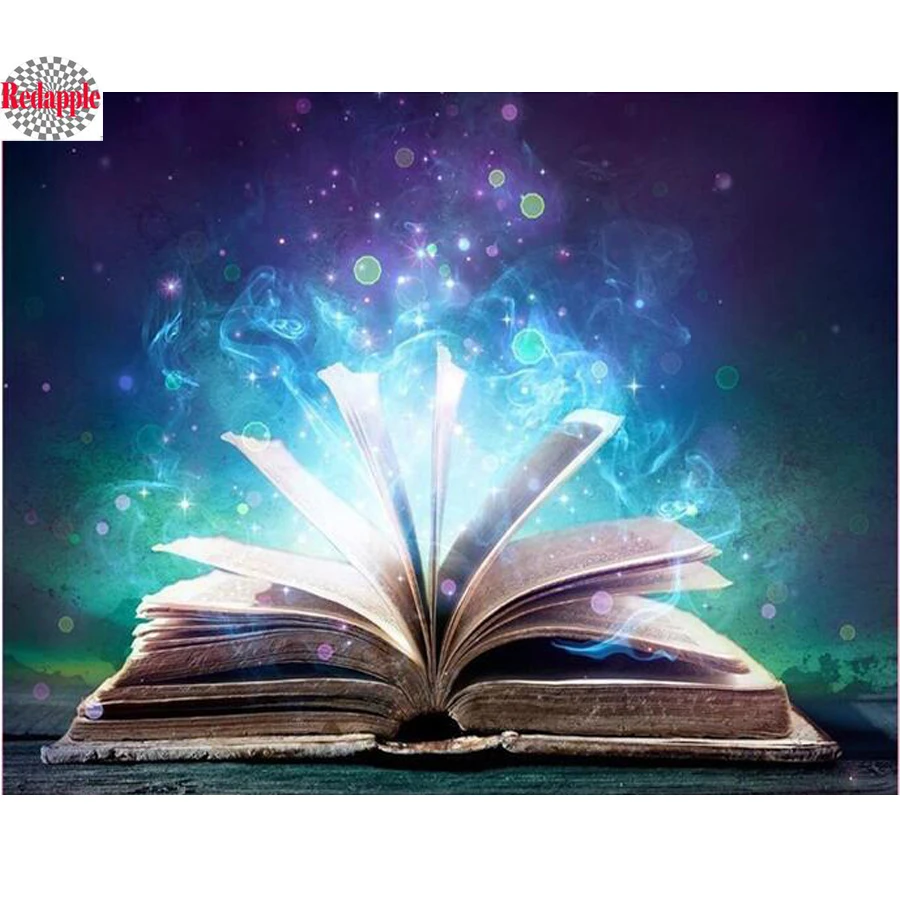 Картина из квадратных страз 5D сделай сам волшебные книги ночная мечта алмазная