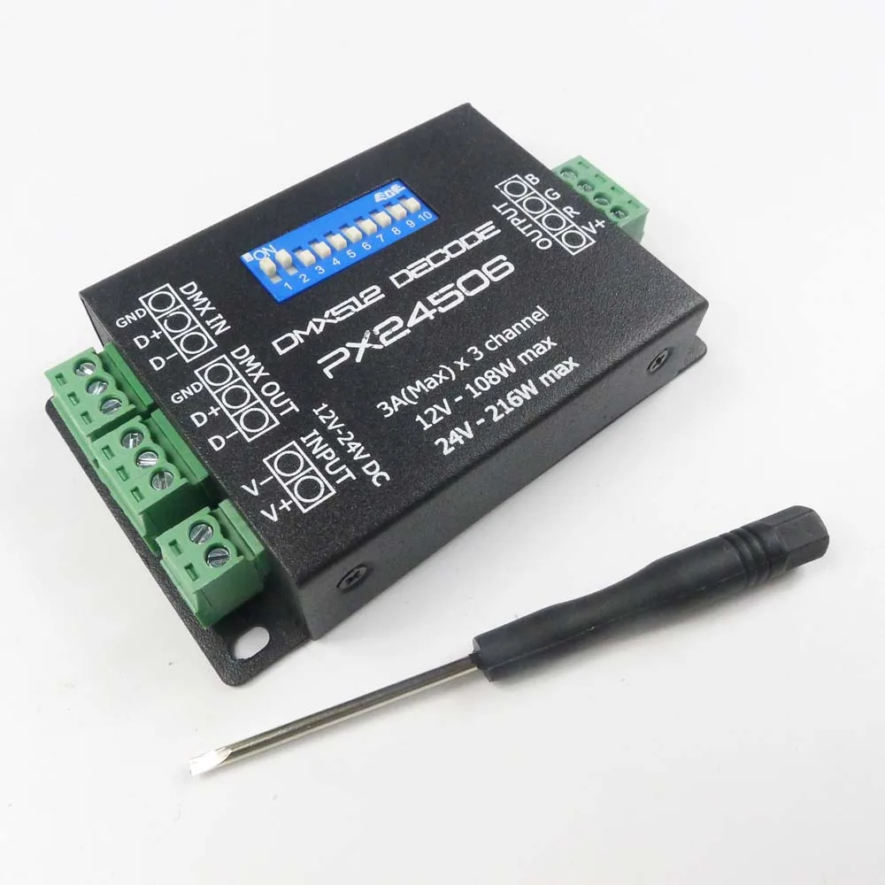 10 шт. PX24506 DMX декодер драйвера rgb-усилитель Управление; Для Светодиодный светильник 12-24V
10 шт. PX24506 DMX декодер драйвера rgb-усилитель Управление; Для Светодиодный светильник 12-24V