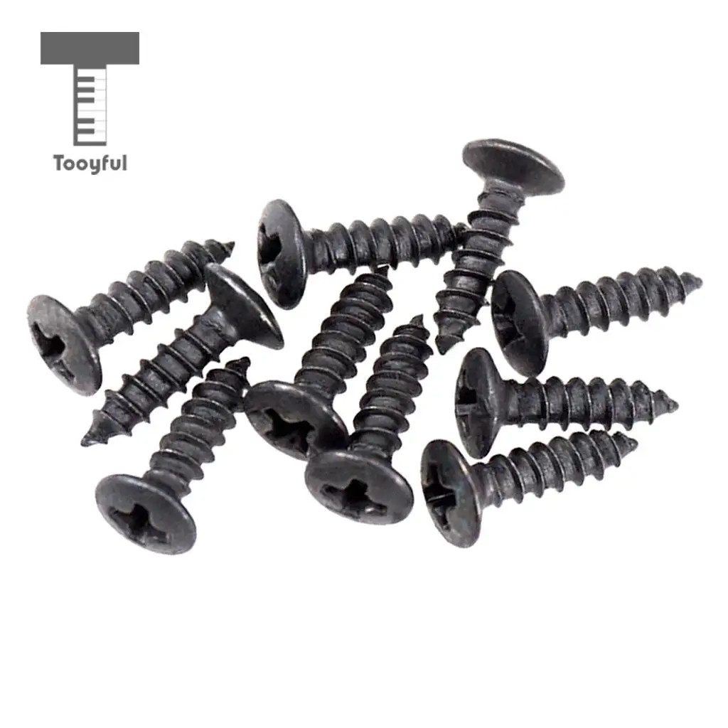 

Tooyful Durable 50 Pieces Pickguard Mounting Iron Screws Set for Electric Guitar Bass Parts Black 12mm