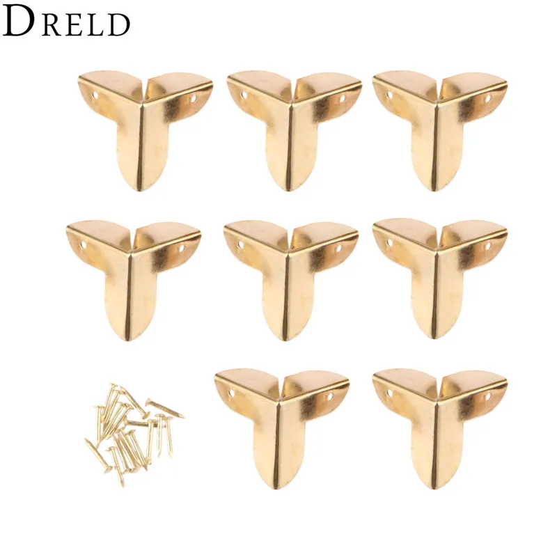 DRELD 8 шт. 22*22*23 мм коробка Угловые скобы Античное золото декоративные защитник для