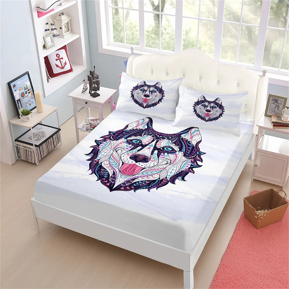 Animal Husky Dog Print Sheets Set White Purple Fitted Sheet 3D Galaxy Print Bed Linens Pillowcase Soft Bedclothes Home Decor D40
Animal Husky Dog Print Sheets Set White Purple Fitted Sheet 3D Galaxy Print Bed Linens Pillowcase Soft Bedclothes Home Decor D40