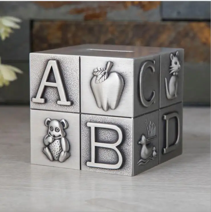 creative metal cube metal piggy box tin money bank for chirldren's safe deposit box kids money box PB023
creative metal cube metal piggy box tin money bank for chirldren's safe deposit box kids money box PB023