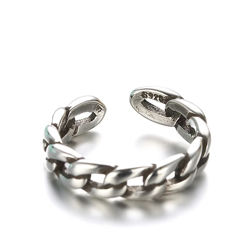 YAOLOGE 925 Sterling Silver Simple Fashion Chain Rings Fashion Retro Trend Punk Style Ladies Party Rings Jewelry Accessories
YAOLOGE 925 Sterling Silver Simple Fashion Chain Rings Fashion Retro Trend Punk Style Ladies Party Rings Jewelry Accessories