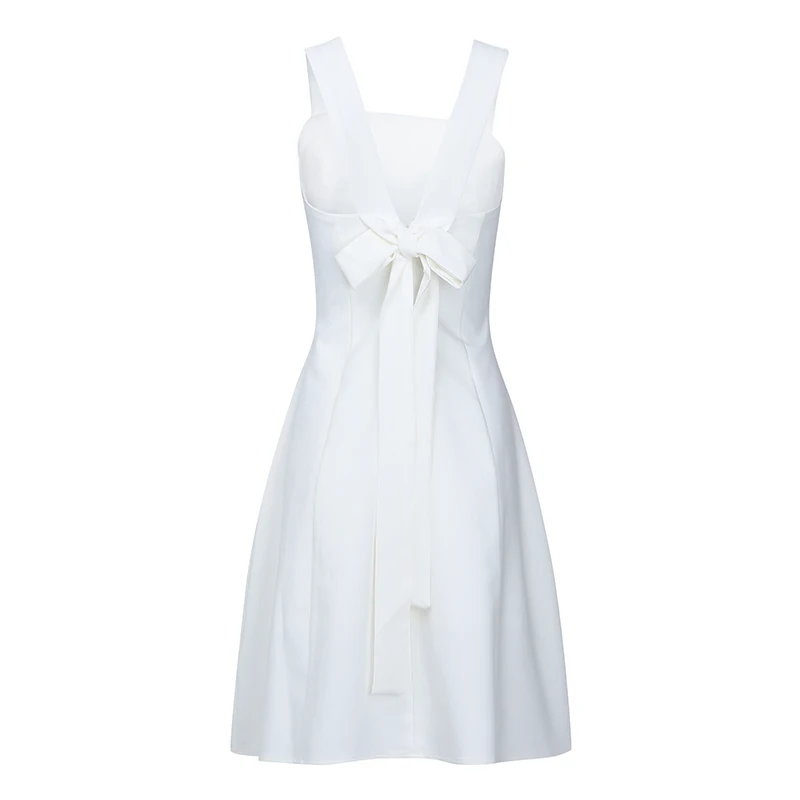 Max Spri 2019 New Fashion Women Square Neck Straps Sleeveless Back Bow Details Office Lady Solid White A-Line Knee-Length Dress
Max Spri 2019 New Fashion Women Square Neck Straps Sleeveless Back Bow Details Office Lady Solid White A-Line Knee-Length Dress