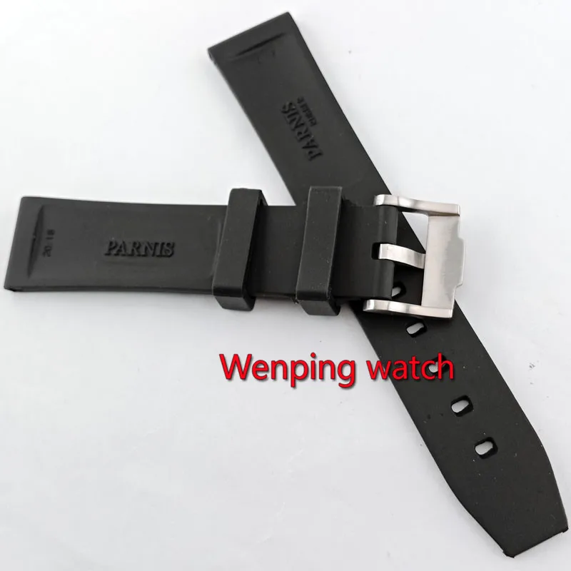 Parnis 20mm natural black Rubber watch strap with 316L Stainless steel Pin buckle p893
Parnis 20mm natural black Rubber watch strap with 316L Stainless steel Pin buckle p893