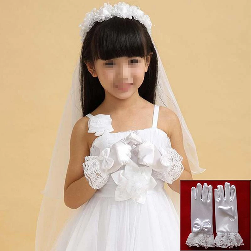 Girls White Gloves Fashion Flower Short Satin Bow Lace Pupils Girls Performance Gloves Party Girl Gloves
Girls White Gloves Fashion Flower Short Satin Bow Lace Pupils Girls Performance Gloves Party Girl Gloves