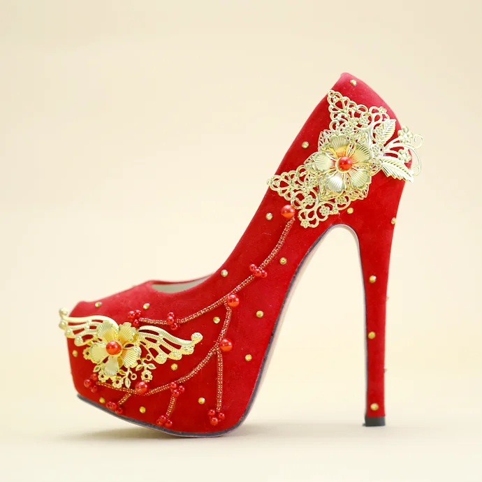 Classic Chinese-style Wedding Shoes Red High-heeled Ladies Bride Shoes Large Size 41 Beading Women Shoes Red Women Pumps
Classic Chinese-style Wedding Shoes Red High-heeled Ladies Bride Shoes Large Size 41 Beading Women Shoes Red Women Pumps