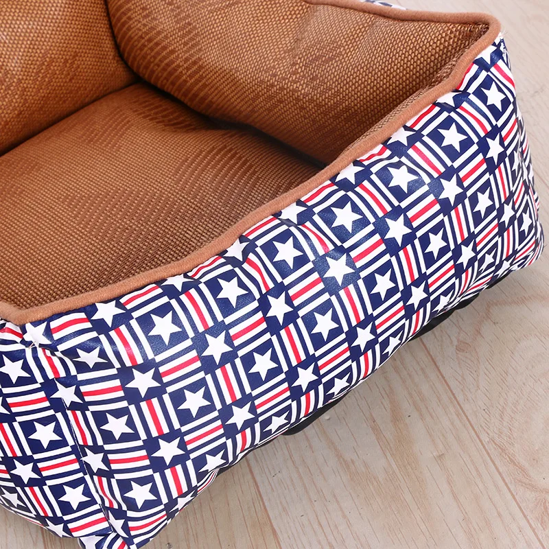 Venxuis Summer Cooling Dog Bed Five Star Stripe Teddy Cat Square Cooling Kennel Fashion Canvas Pet Small Dog Mats
Venxuis Summer Cooling Dog Bed Five Star Stripe Teddy Cat Square Cooling Kennel Fashion Canvas Pet Small Dog Mats