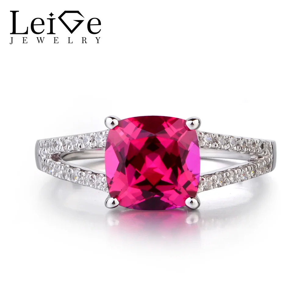 Leige Jewelry 925 Solid Sterling Silver Ruby Ring July Birthstone Red Gemstone Cushion Cut Promise Wedding Rings for Women
Leige Jewelry 925 Solid Sterling Silver Ruby Ring July Birthstone Red Gemstone Cushion Cut Promise Wedding Rings for Women