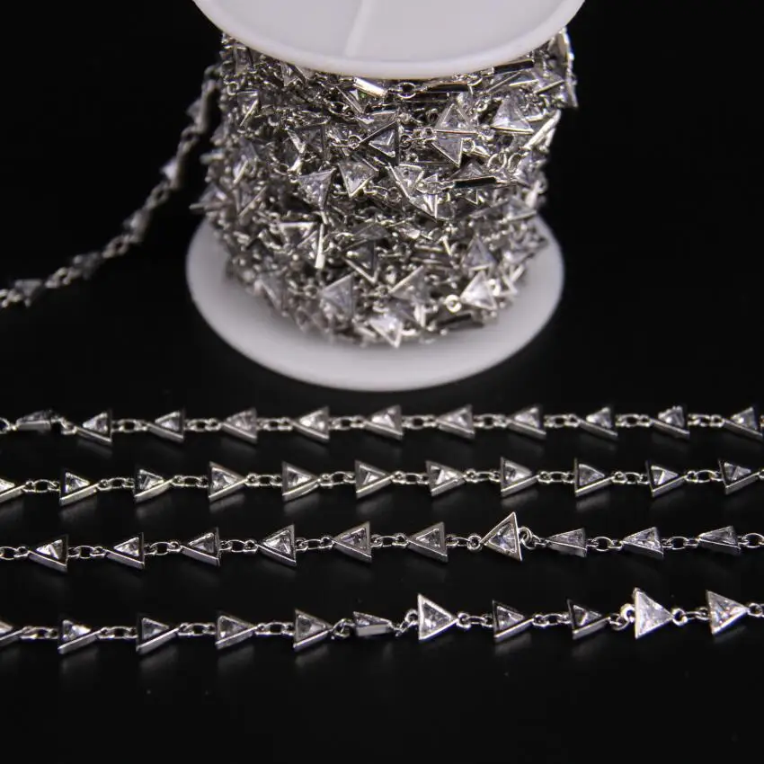 7mm,Triangle White Cubic Zircon Rosary Chain,Faceted Zircon Silver Chains,CZ Necklace Craft Jewelry Sweater Chain
7mm,Triangle White Cubic Zircon Rosary Chain,Faceted Zircon Silver Chains,CZ Necklace Craft Jewelry Sweater Chain