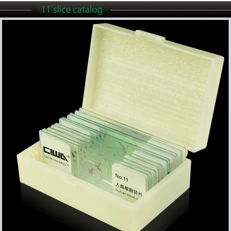 Микроскоп CIWA HD биологический 11 ломтиков образцов растений животных образцы для